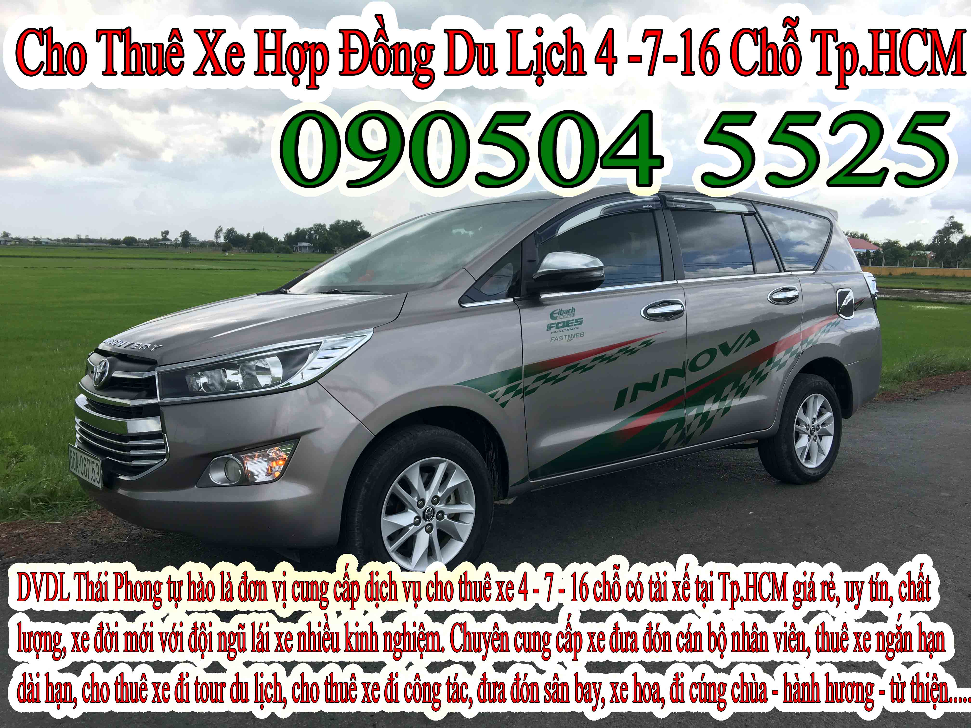 Giá thuê xe hợp đồng du lịch 7 chỗ Sài Gòn đi Hà Tĩnh